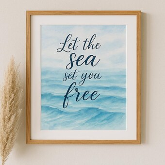 Beachy Digital Print Set of 4 | Ocean Quote Wall Art Bundle | Coastal Boho Decor | 8x10 Printable Gallery Set