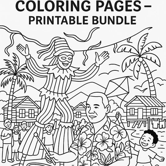 Coastal Calm Coloring Book Bundle – Caribbean-Themed Printable PDF Set for Kids & Adults